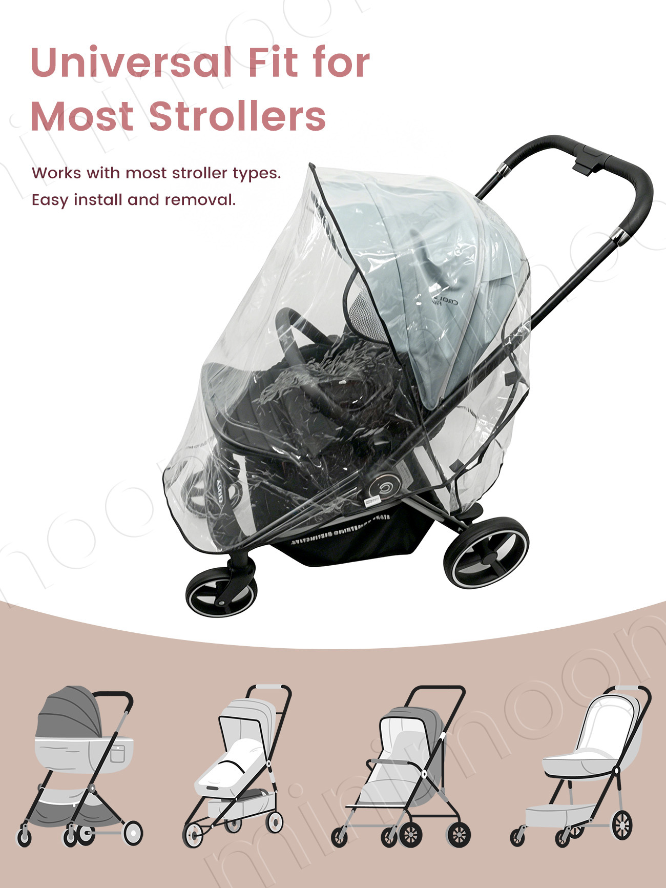 Universal Waterproof Stroller  - Stroller Rain Cover 评论和价格