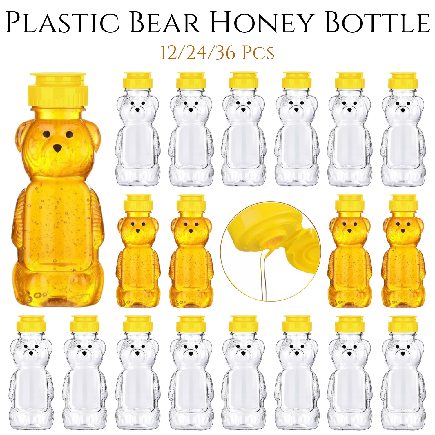 12-36pcs Plastic Bear Honey Ja - Baby Products Distributor 评论和价格