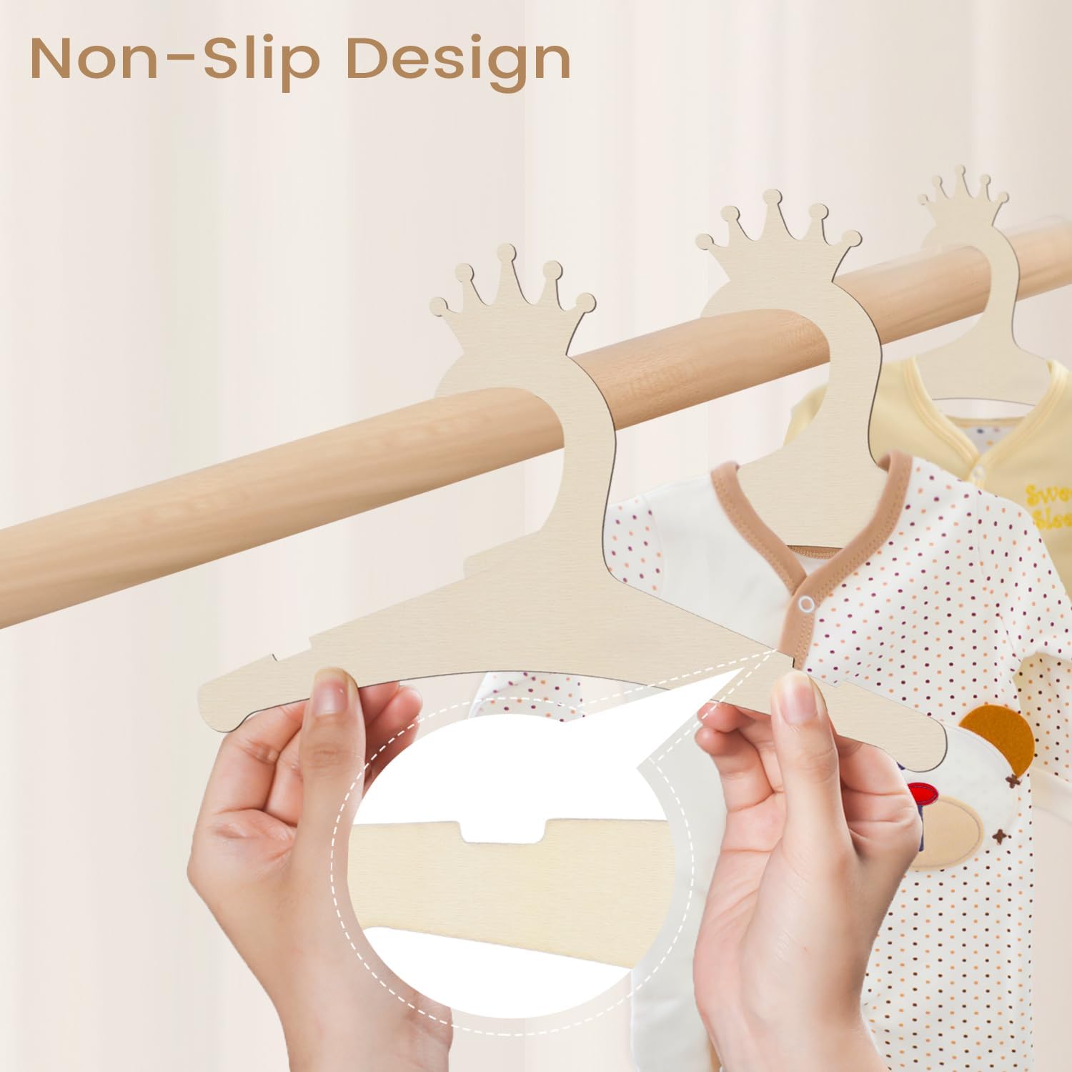 Wooden Baby Hangers 9 Inch, Cu - Baby Products Newborn 评论和价格